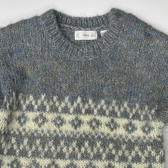Mango Baby - Jacquard Knitted Sweater Blue - 2-3 years - Kids - Picture 6 of 14